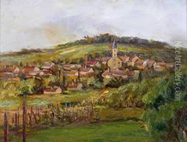 Weindorf In Burgenland Oil Painting - Hermann Reisz