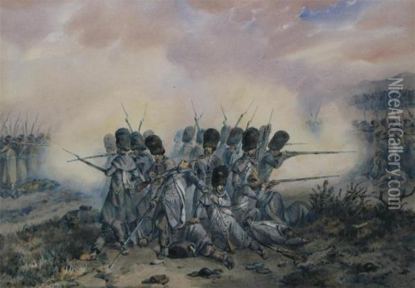 The Last Stand Of The French At Waterloo Oil Painting - Orlando Norie