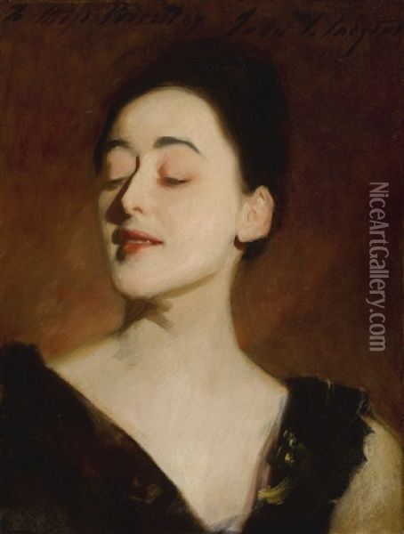 Flora Priestley (lamplight Study) Oil Painting - John Singer Sargent