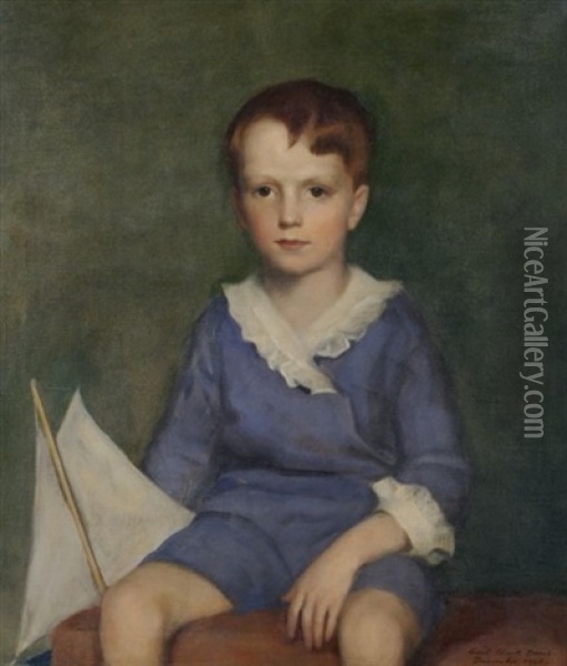 Portrait Of A Little Sewell Gardner Oil Painting - Cecil Clark Davis