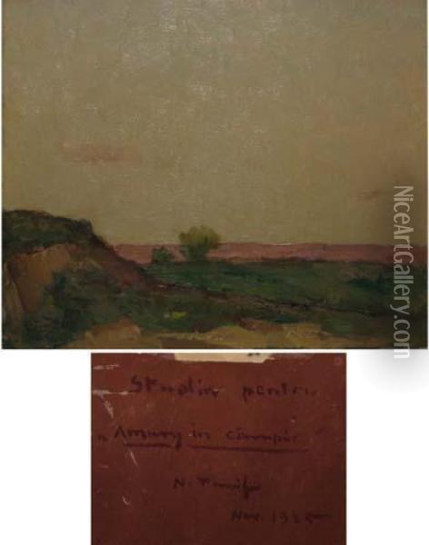 Studiu Pentru Amurg In Cmpie Oil Painting - Nicolae Tonitza
