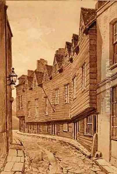 Old Houses in Mill Lane, Bermondsey Oil Painting - John Chessell Buckler