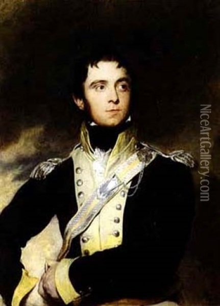 Portrait Of An Officer Of The 11th Light Dragoon Oil Painting - Thomas Lawrence