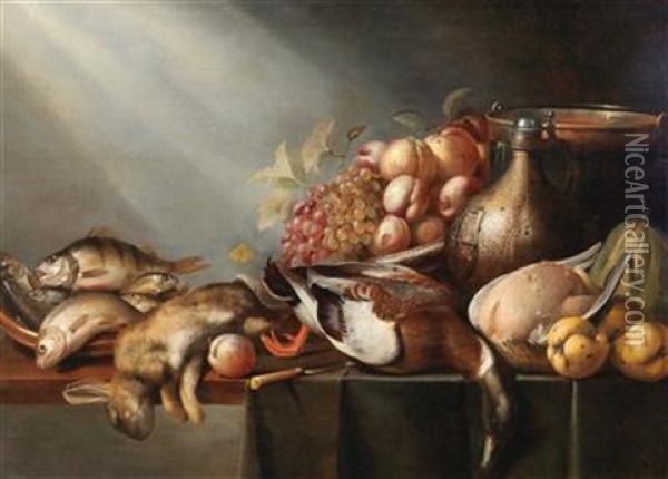 A Still Life With Game Oil Painting - Harmen Steenwyck