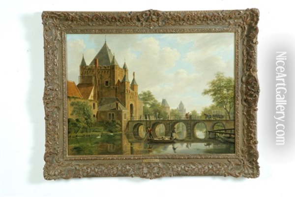 Scene Of Haarlem Oil Painting - Bartholomeus Johannes Van Hove