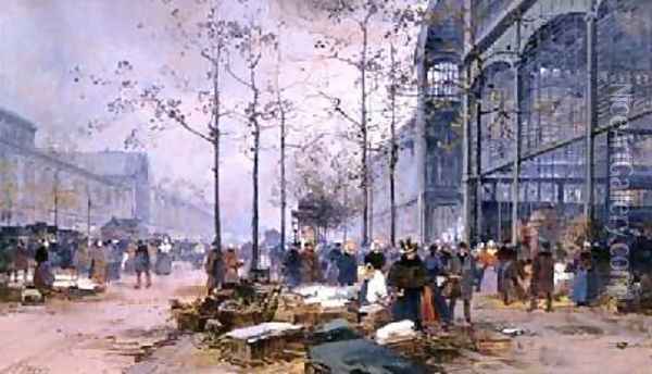 Les Halles Paris Oil Painting - Jacques Lieven