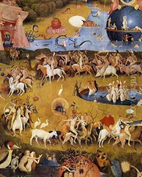 Triptych of Garden of Earthly Delights (detail 3) c. 1500 Oil Painting - Hieronymous Bosch