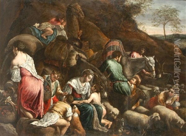 Jakobs Reise Nach Aegpten Oil Painting - Jacopo dal Ponte Bassano