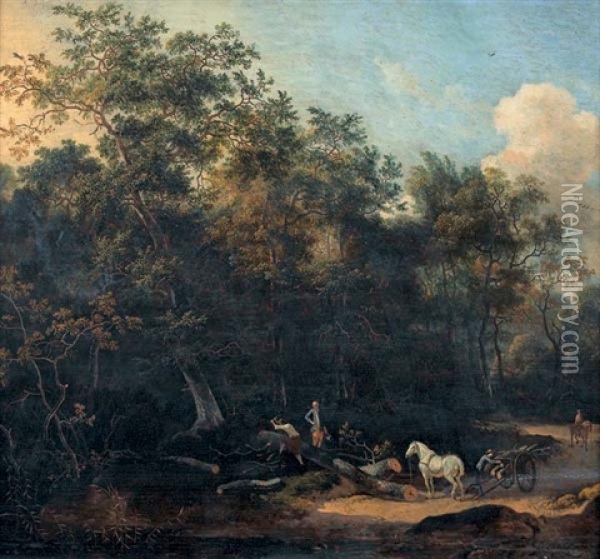Waldlandschaft Mit Holzarbeitern Oil Painting - Dirk Maes