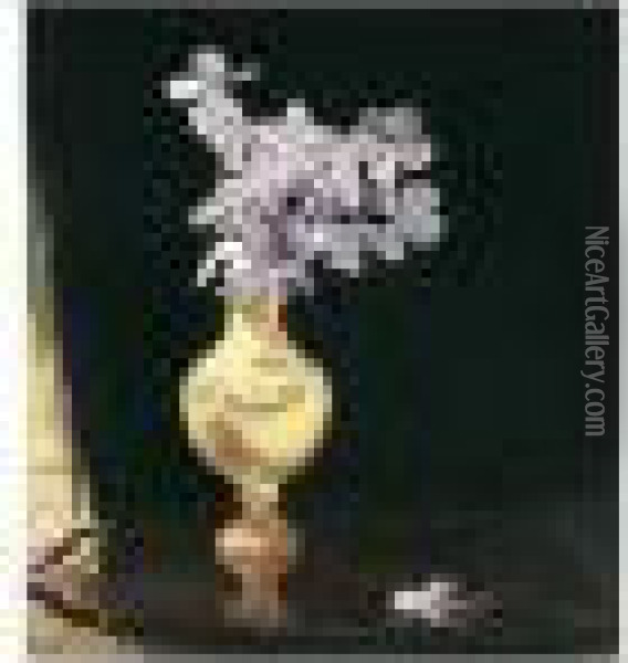 Mauve Orchids Oil Painting - William Nicholson