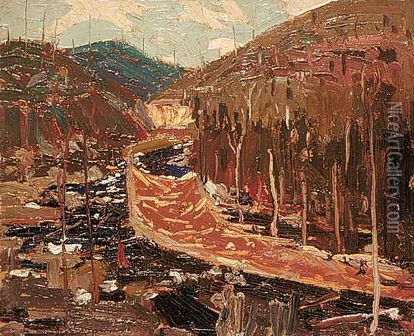 Timber Chute Oil Painting - Tom Thomson