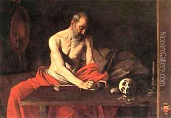 St Jerome Oil Painting - Michelangelo Merisi Da Caravaggio