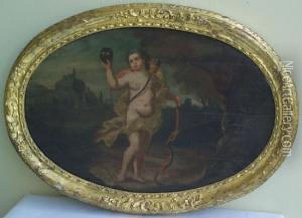 Paesaggio Con Cupido Oil Painting - Francesco Migliori