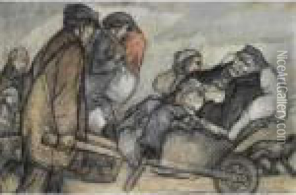 Vluchtelingen Uit Belgie 1914 Oil Painting - Leo Gestel