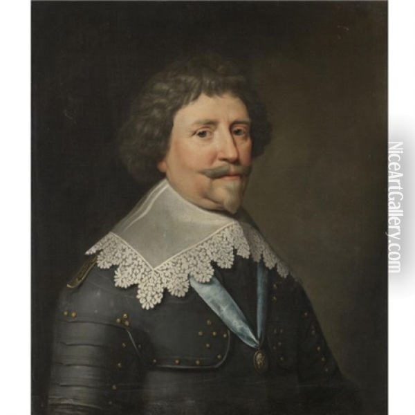 Portrait Of Frederick Hendrick, Prince Of Orange And Stadholder Of The United Provinces (1584-1647), Half-length, In Armour Oil Painting - Michiel Janszoon van Mierevelt