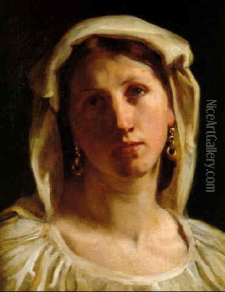 Tete D'italienne Oil Painting - William-Adolphe Bouguereau