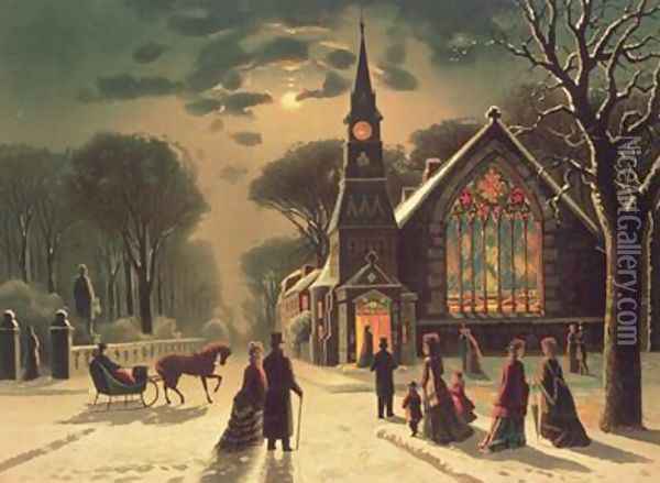Christmas Eve Oil Painting - J. Latham