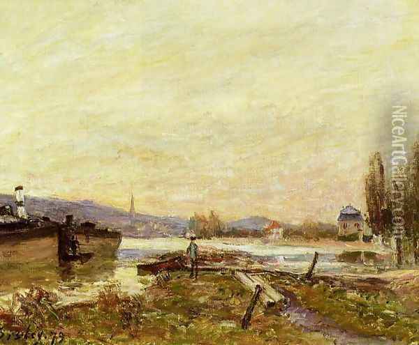 Saint-Cloud, Banks of the Seine Oil Painting - Alfred Sisley
