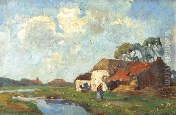 A polder landscape Oil Painting - Charles Dankmeijer