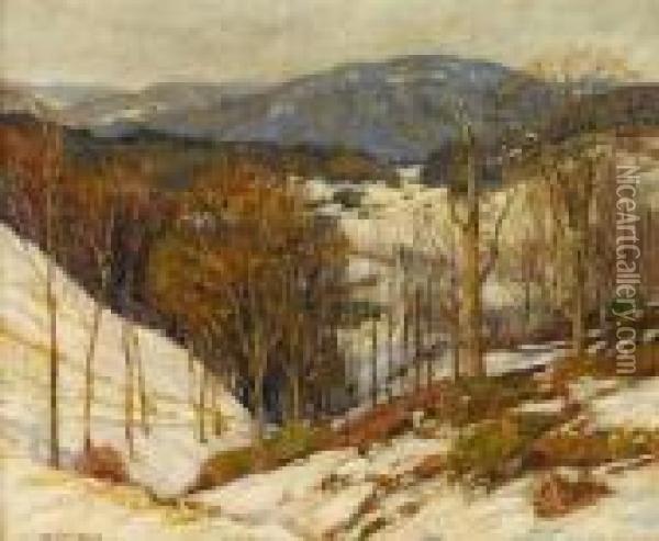 The Further Hills Seen Through A Veil Of Evening Light Oil Painting - George Gardner Symons