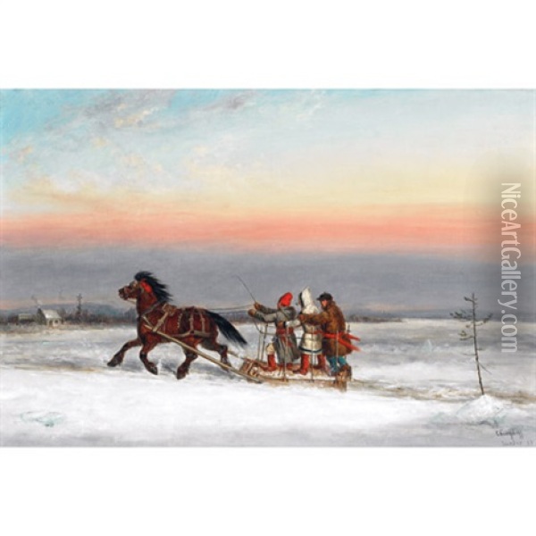 Winter Traverse Oil Painting - Cornelius David Krieghoff