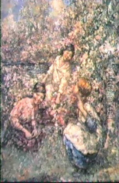 Gathering Blossom Oil Painting - Edward Atkinson Hornel
