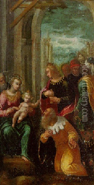 L'adoration Des Mages Oil Painting - Felice Brusasorci