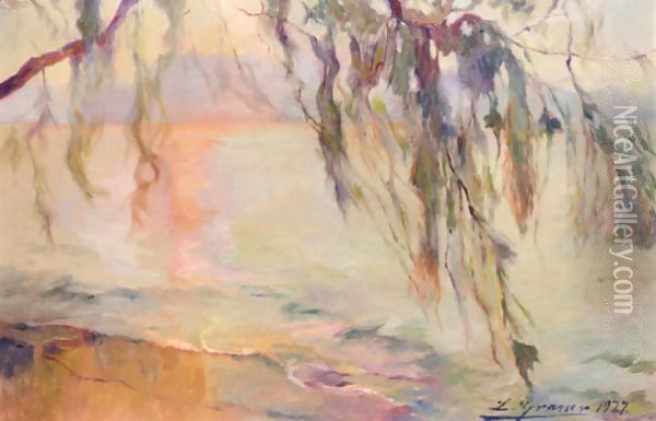 Sunset Oil Painting - Luis Graner Arrufi