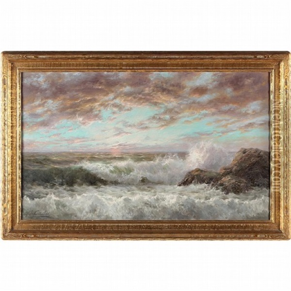 Rocky Seashore Oil Painting - Henry Newell Cady