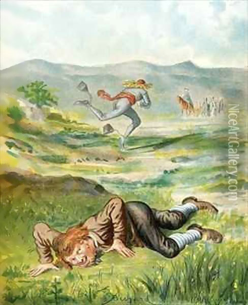 Illustration from 'The Adventures of Baron Munchausen' Oil Painting - Alphonse Adolphe Bichard