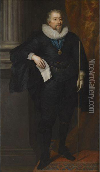 Portrait Of Richard Weston, 1st Earl Of Portland (1577-1635) Oil Painting - Sir Anthony Van Dyck
