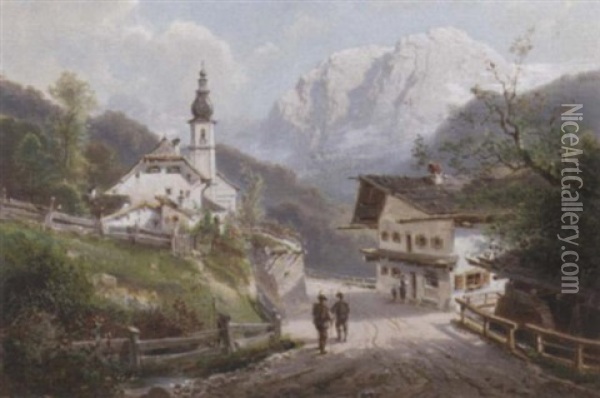 Alpine Splendor Oil Painting - Ferdinand Feldhuetter