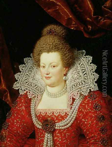 Portrait of Marie de Medici 1573-1642 Oil Painting - Scipione Pulzone