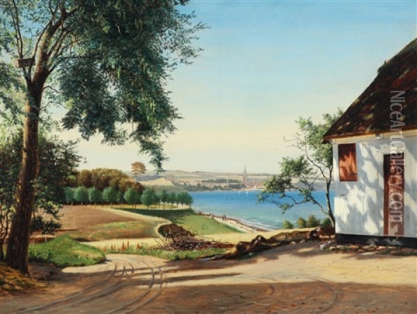 Aarhus Seen From Moesgard Oil Painting - Julius Petersen