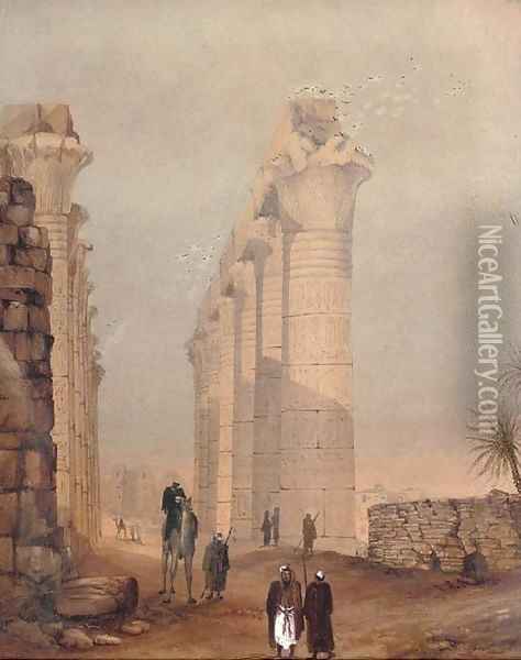 The temple complex at Edfu, Egypt Oil Painting - English School
