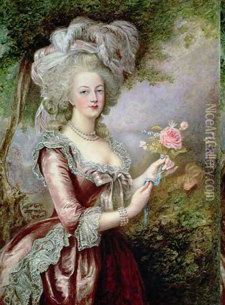 Marie Antoinette (1755-93) after Vigee-Lebrun Oil Painting - Louise Campbell Clay
