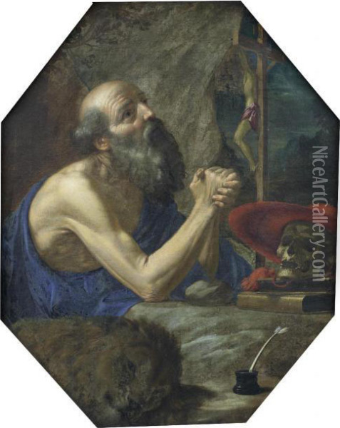 Saint Jerome In The Wilderness Oil Painting - Cesare Dandini