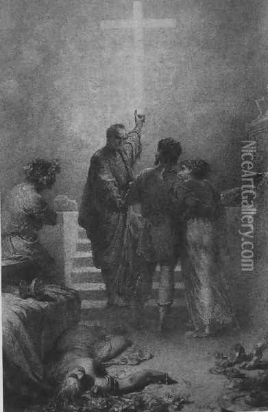 Illustration to Imre Madachs The Tragedy of Man- In Rome Scene 6 1887 3 Oil Painting - Mihaly von Zichy