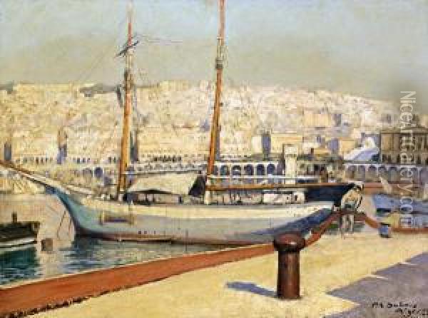 Yacht Dans Le Port D'alger Oil Painting - Paul Elie Dubois