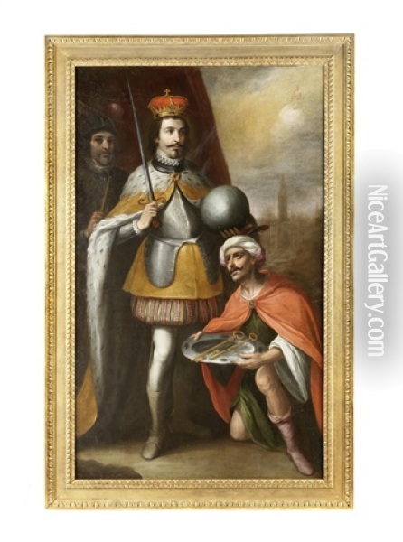 The Moorish King Of Seville, Al-jataf, Surrendering The Keys Of The City To Ferdinand Iii, King Of Castille And Leon Oil Painting - Juan De Valdes Leal