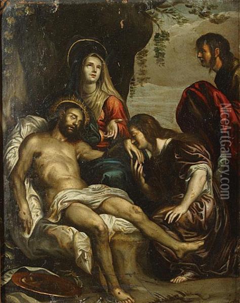 De Bewening Rond Christus Oil Painting - Pieter van Mol