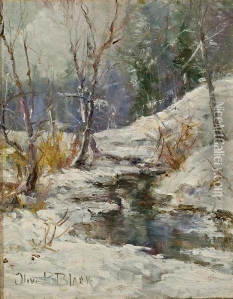 Woodland Snow Oil Painting - Olive Parker Black