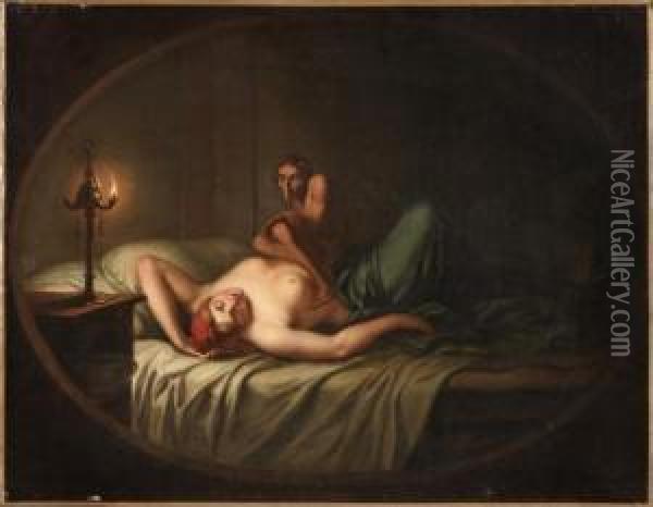 Le Cauchemar, Dans Un Ovale Peint Oil Painting - Johann Henry Fuseli