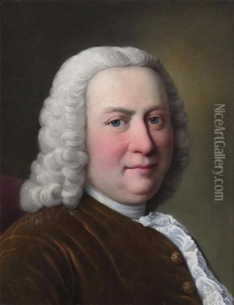 Portrait Of A Gentleman Traditionally Thought To Be Johann Sebastian Bach Oil Painting - Martin (Martinus I) Mytens