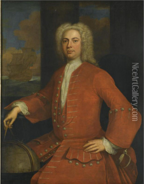 Portrait Of A Naval Officer Oil Painting - Joseph Blackburn