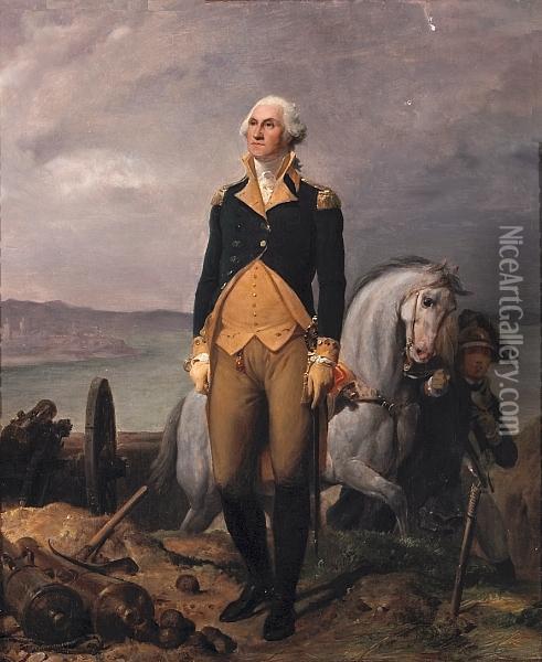 A Portrait Of George Washington Oil Painting - Leon Cogniet