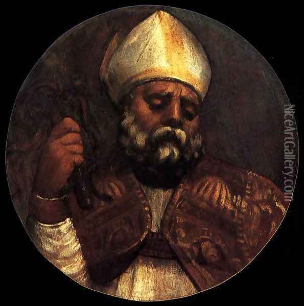 St Ambrose 2 Oil Painting - Tiziano Vecellio (Titian)