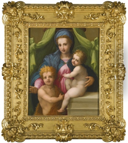 The Virgin And Child With Saint John The Baptist Oil Painting - Andrea Del Sarto