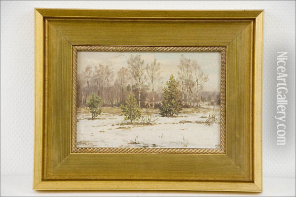 Talvimaisema - Vinterlandskap. Oil Painting - Konstantin Perwuchin