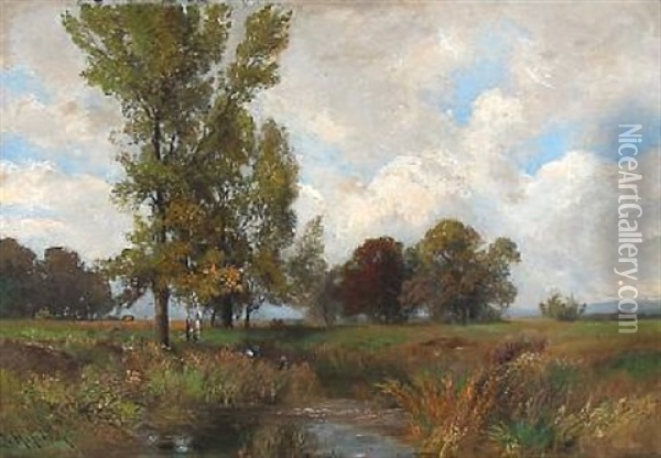 Landscape Oil Painting - Friedrich Ludwig Hofelich